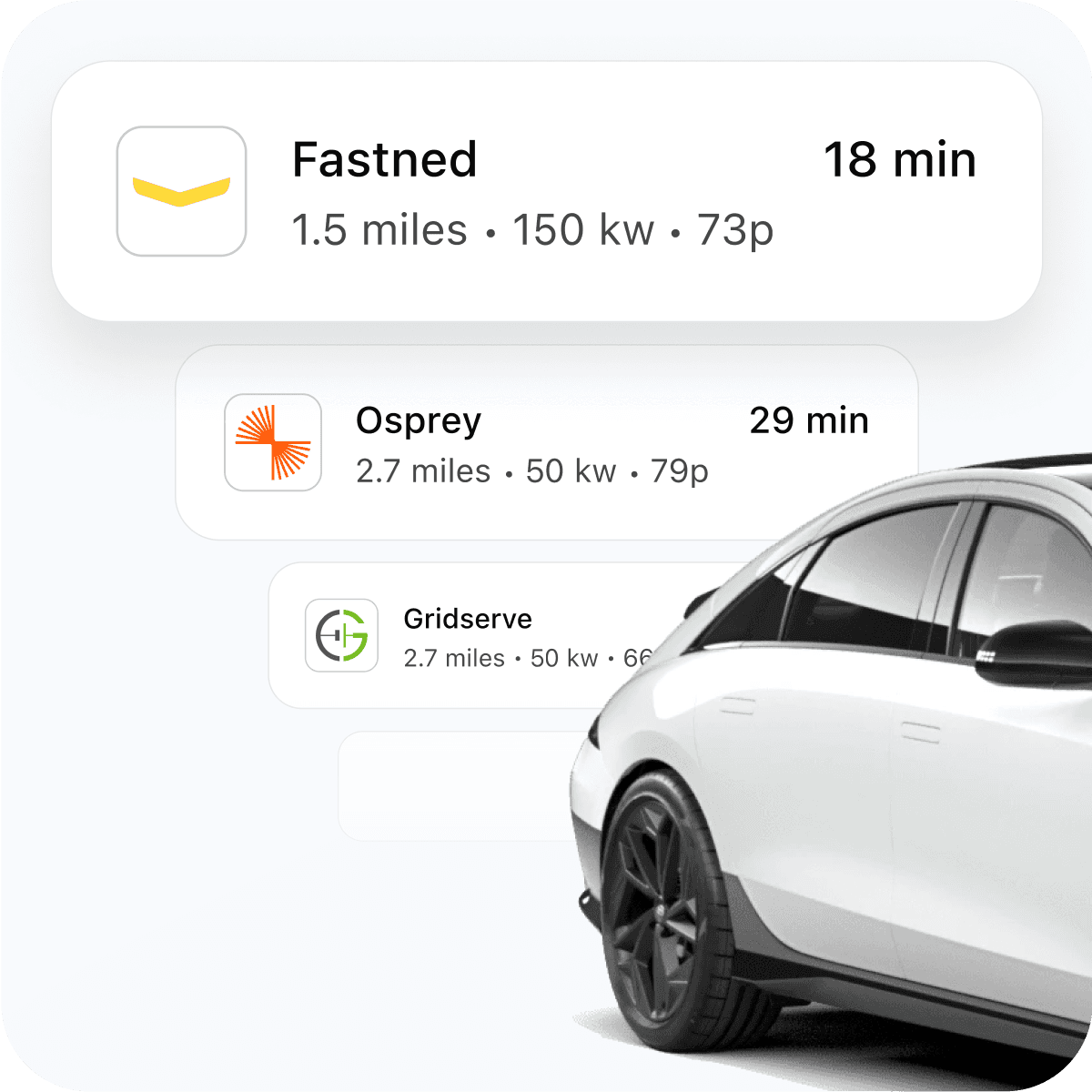 February 2023 beta: rapid chargers ranked by total minutes, not by pins on a map.